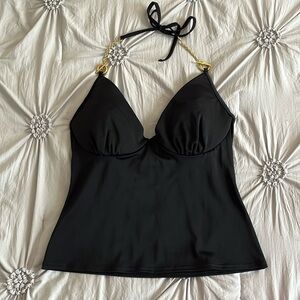 Victoria’s Secret Black Halter Tankini Top